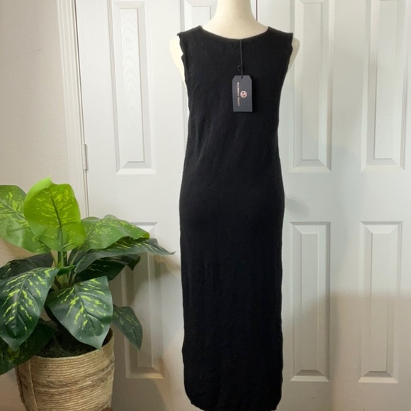 Alchemia Tricot Black Italian Sleeveless V-Neck Maxi Sweater Dress Size S - Picture 5 of 11